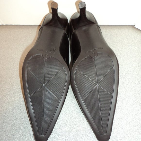 Etienne Aigner Womens 8 M Brown Leather Shoes Pumps Heels Pointed Toe - Picture 4 of 14